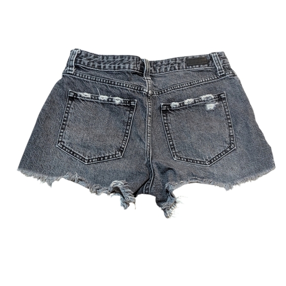 Abercrombie & Fitch Annie High Rise Denim Jean Short size 27 Black 100% Cotton - Picture 2 of 7